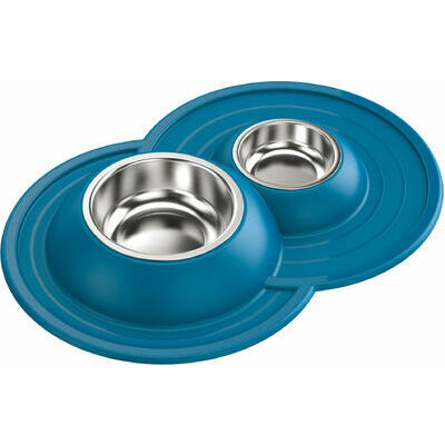 Metal cat bowls GEORPLAST Volcano INOX with rubber pad (various colours)